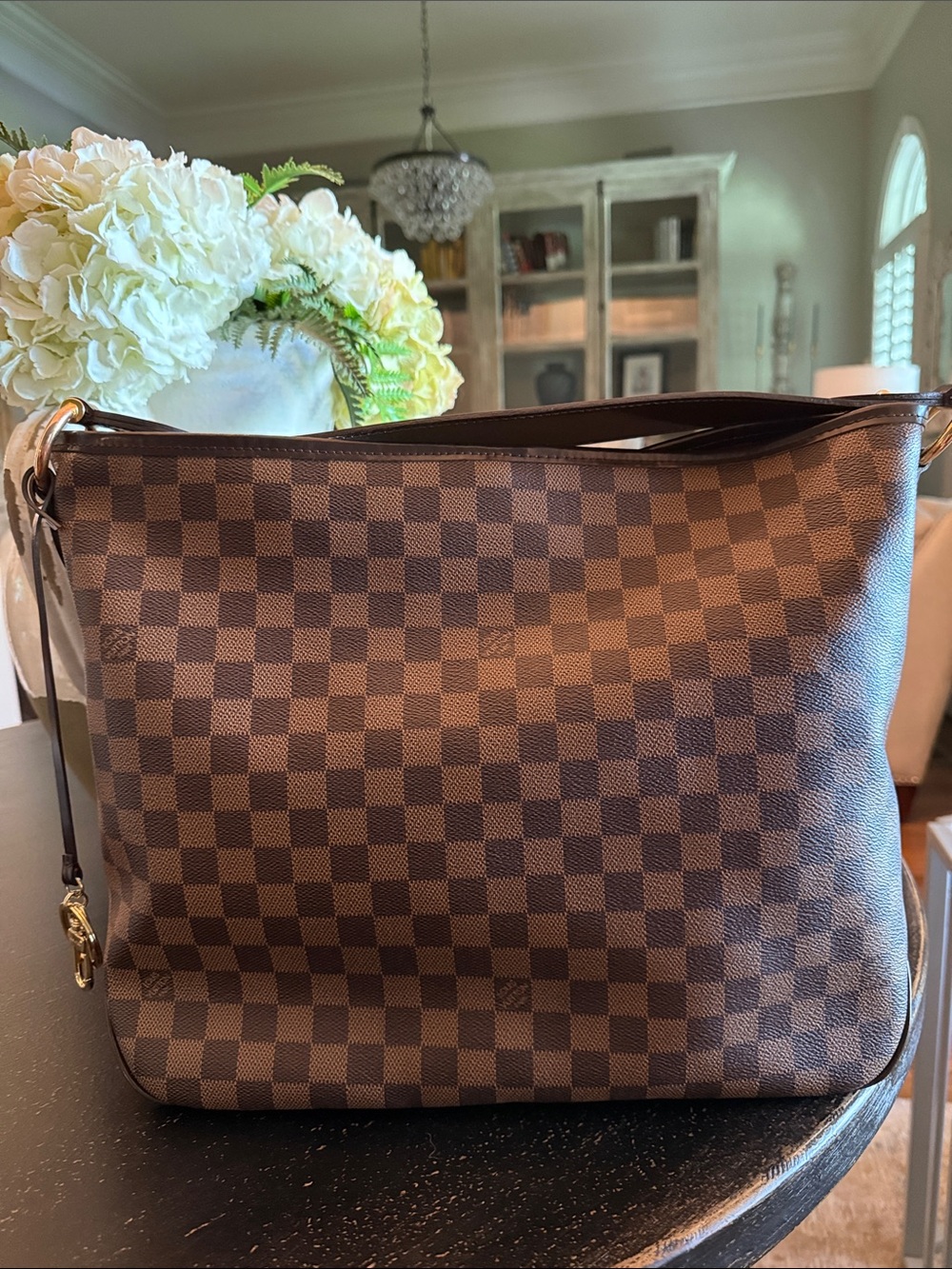 Louis Vuitton MM Delightful Damier Ebene Shoulder Bag